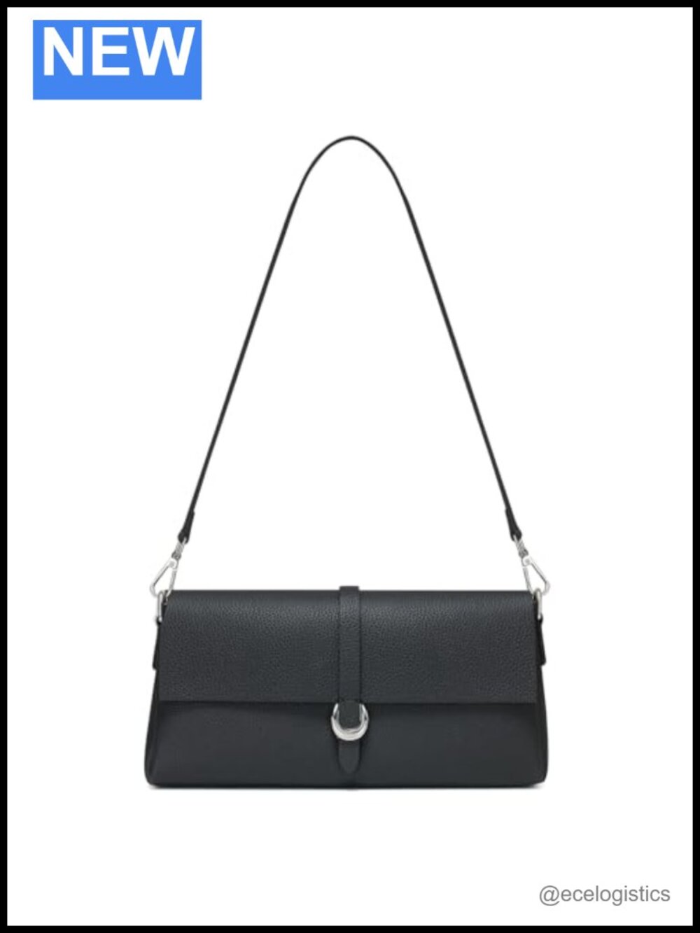 Genuine Leather Clutch Purse Women Shoulder Bag Top-Handle 2 Straps